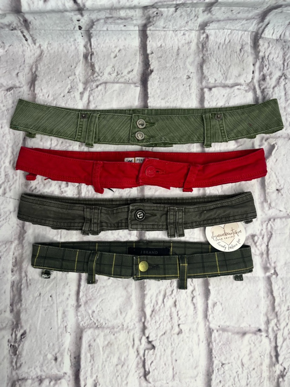 Jean Waistbands denim Fabric for Sewing & DIY upcycling set of 4